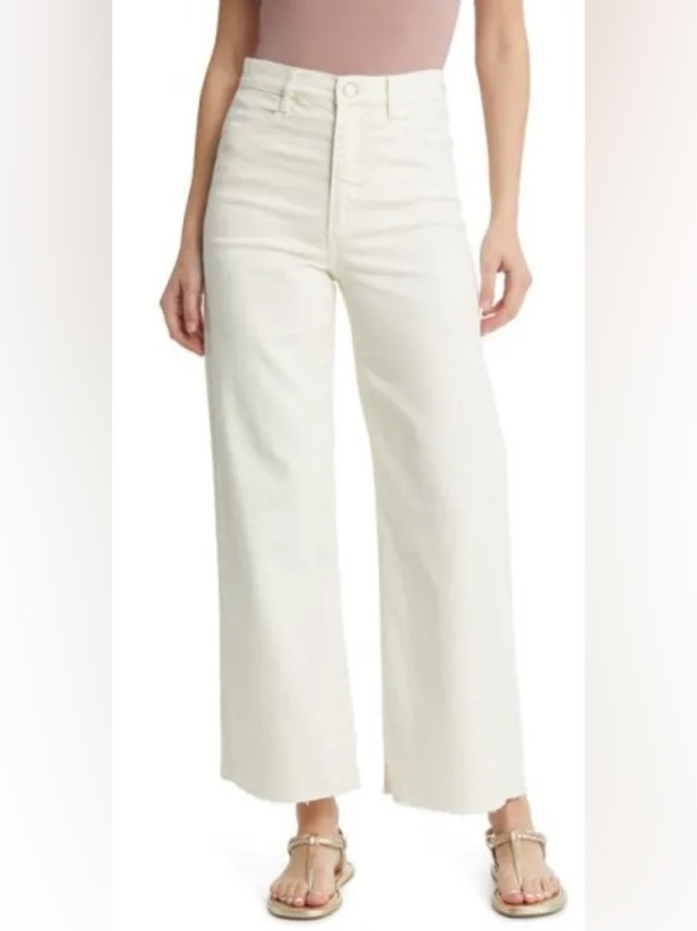Favorite Daughter Mischa Wide Leg Cream Jeans